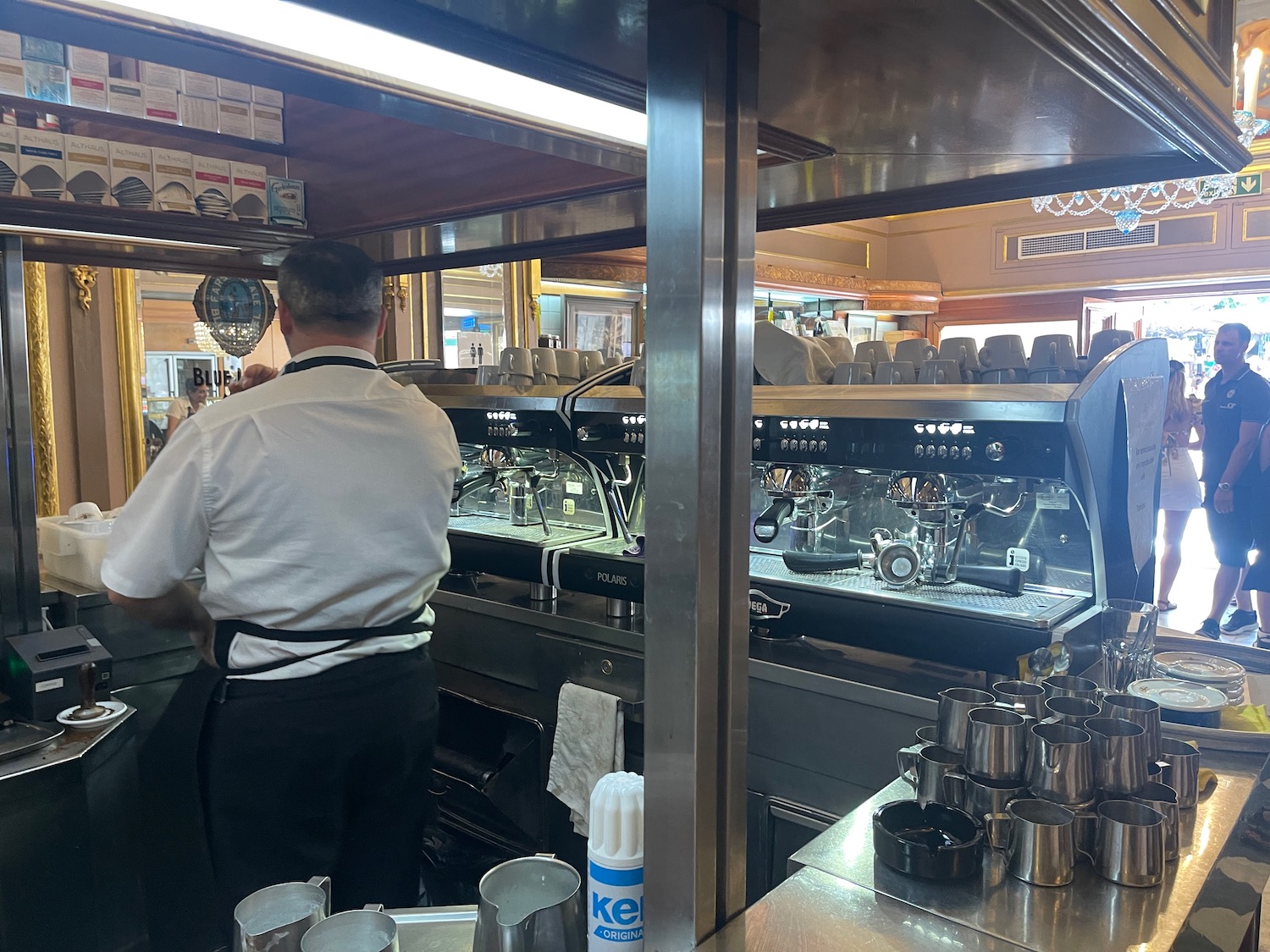 a man standing in a kitchen