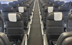 rows of seats in an airplane