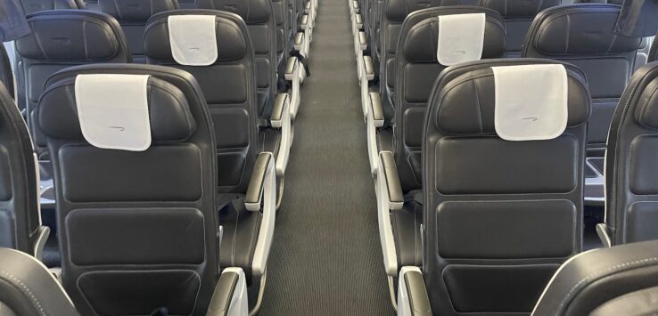 rows of seats in an airplane