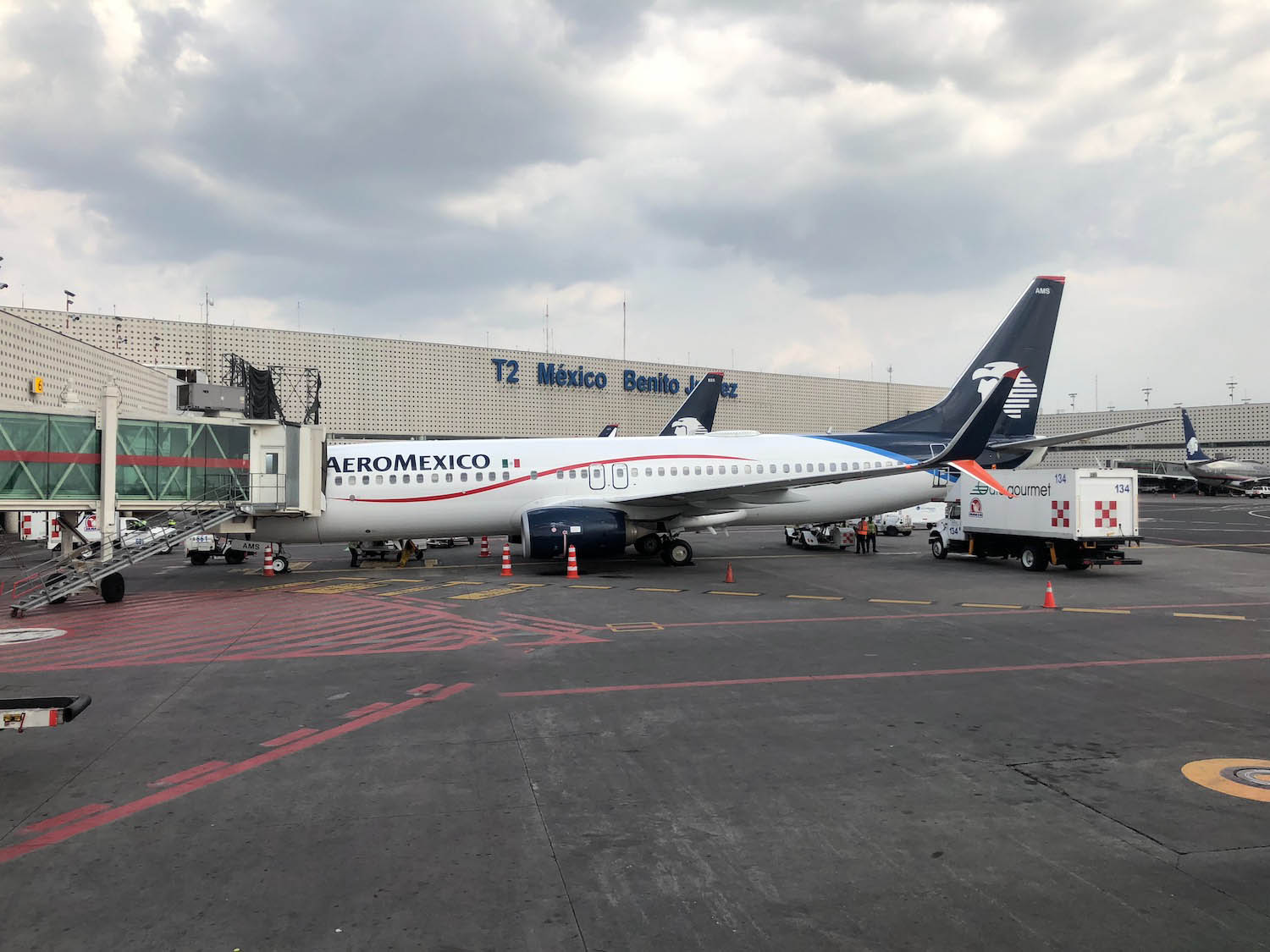 a plane parked on a tarmac