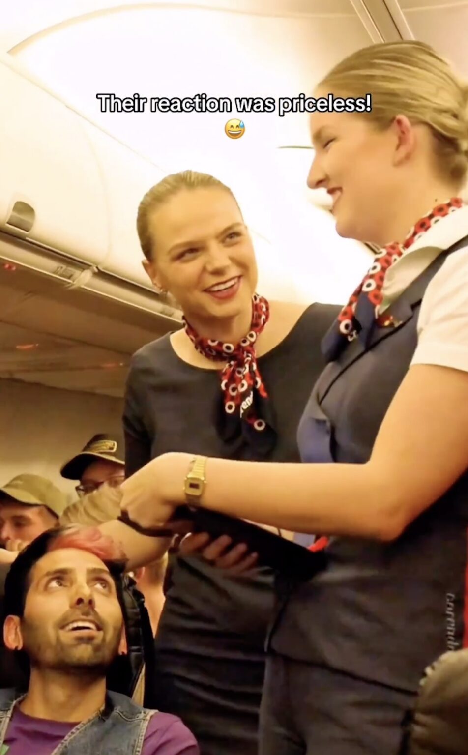 Flight Attendant Reacts To "Can I Kiss You" Comment From Passenger