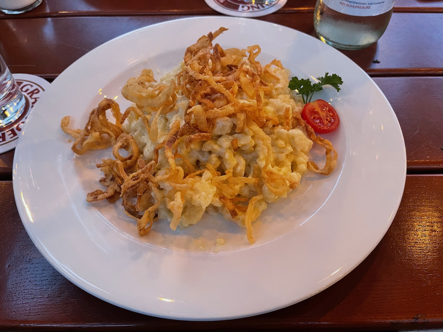 a plate of food on a table