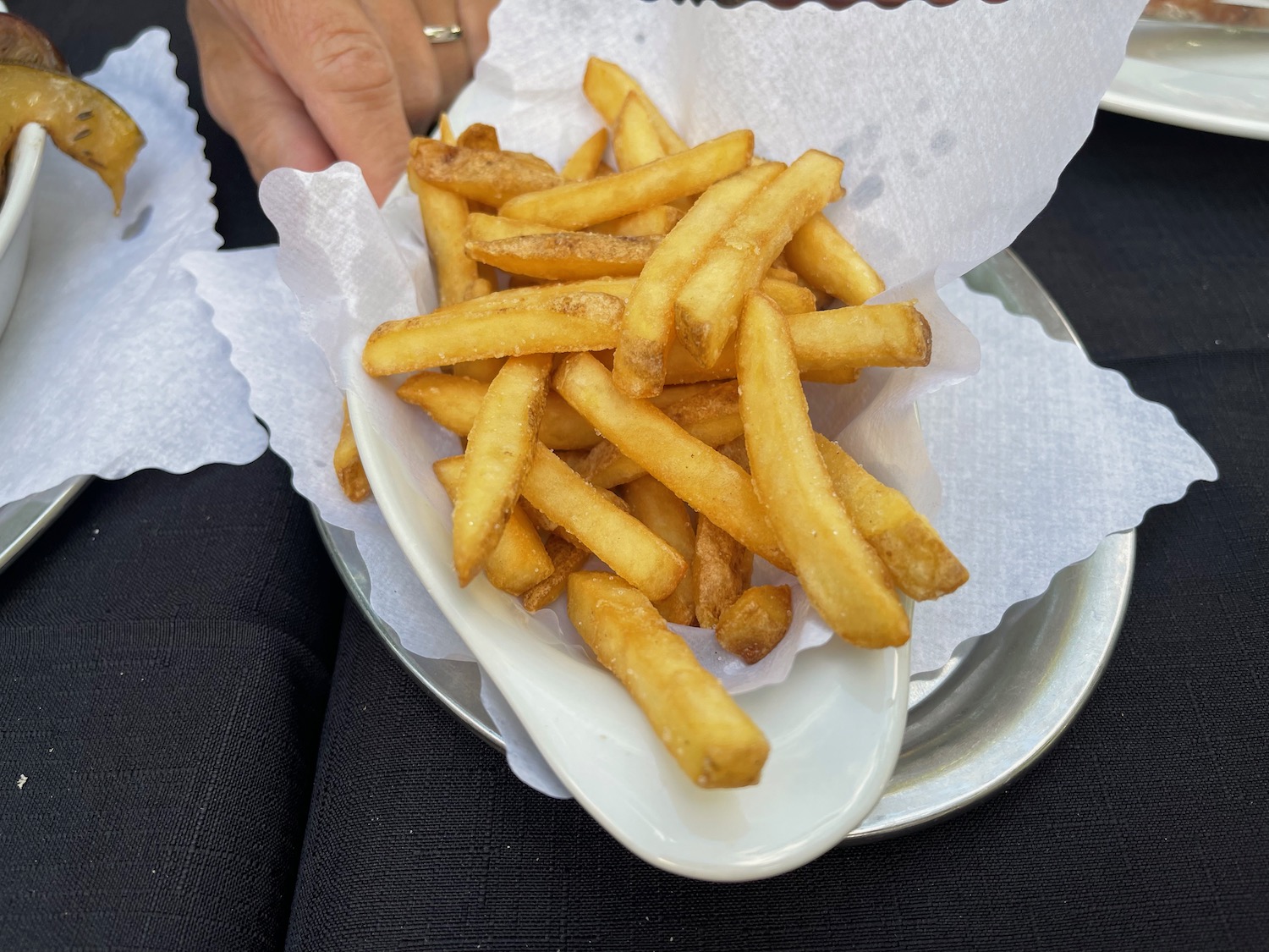 a plate of french fries