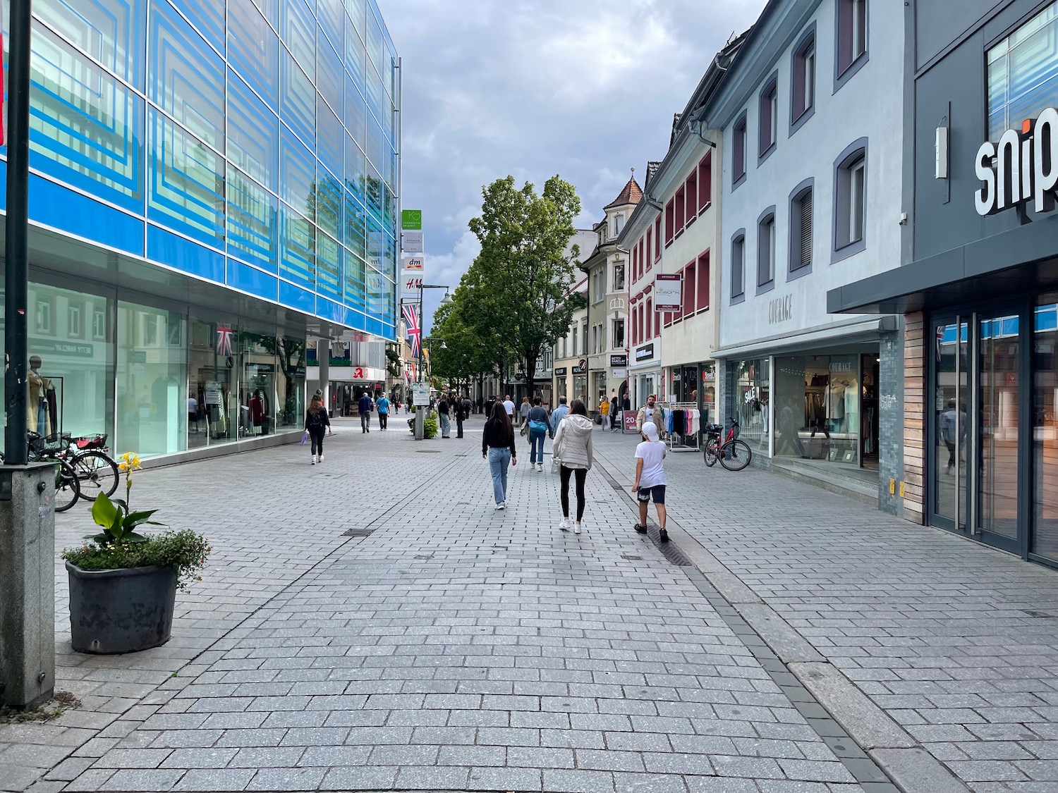 people walking on a street