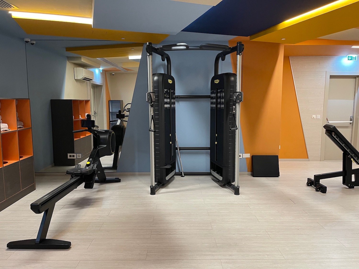 a gym with exercise equipment