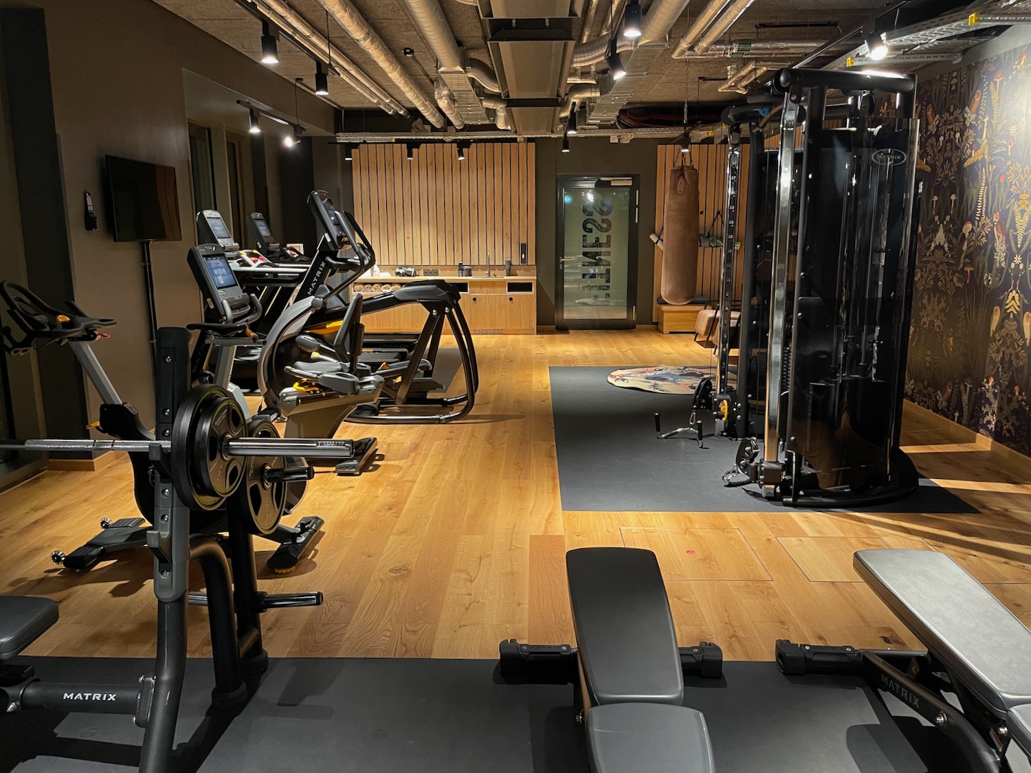 a room with exercise equipment