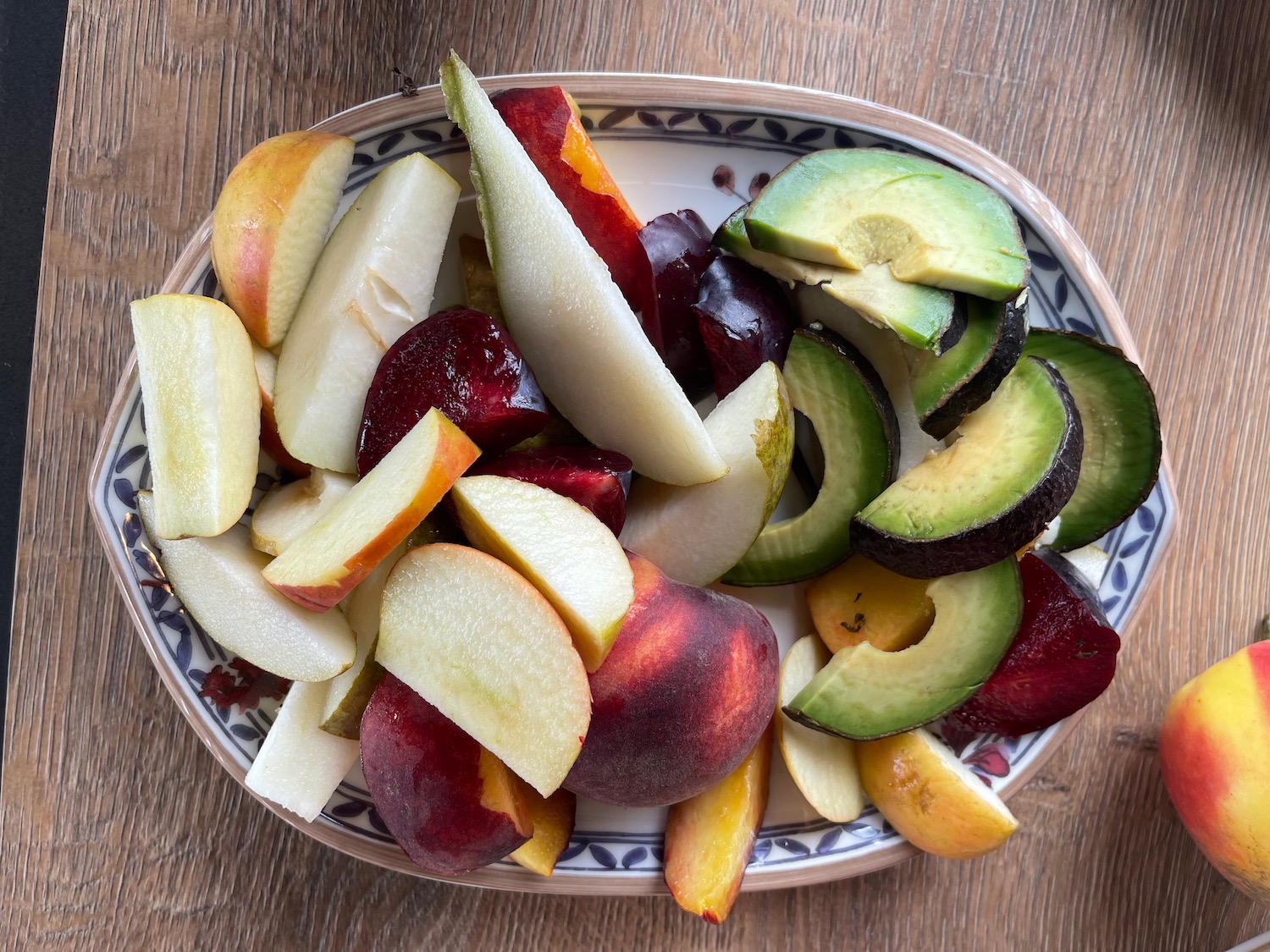 a plate of fruit on a table