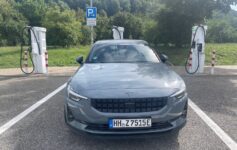 a car parked at a charging station