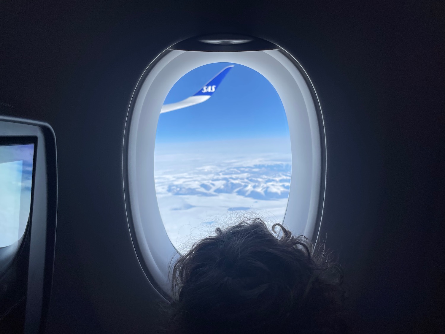 a view of the sky from an airplane window