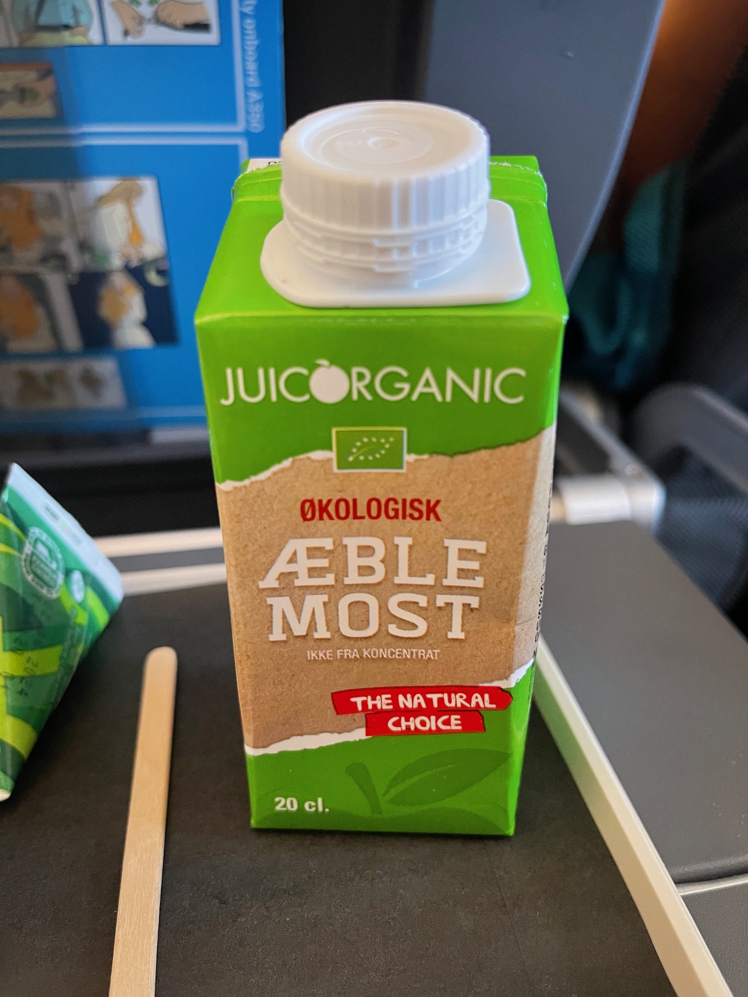 a green carton of juice