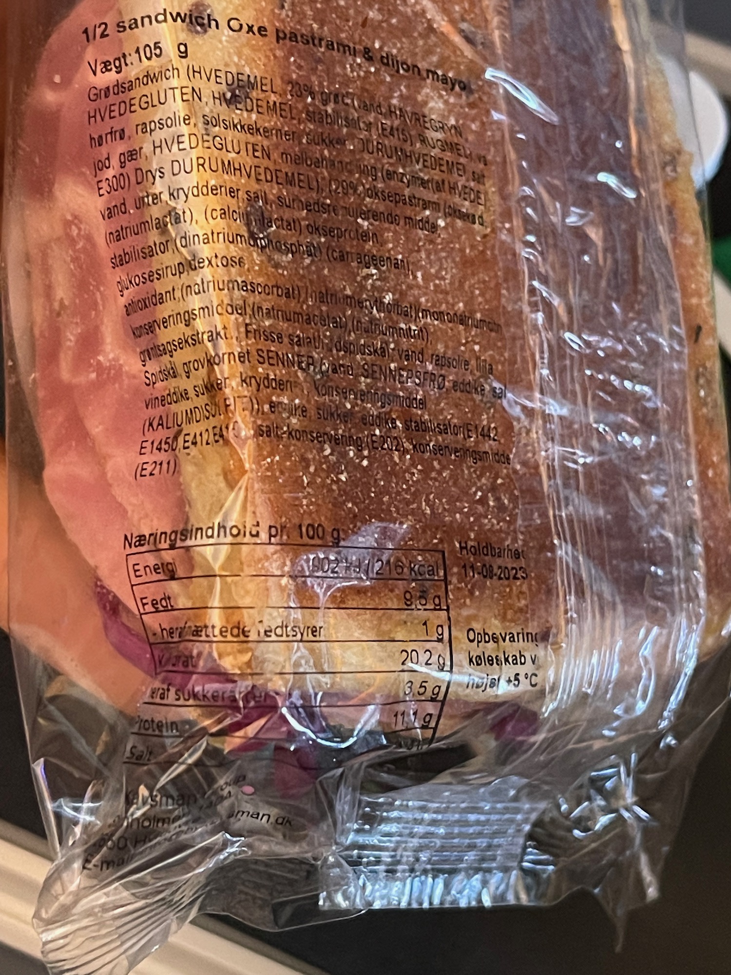 a sandwich in a plastic bag