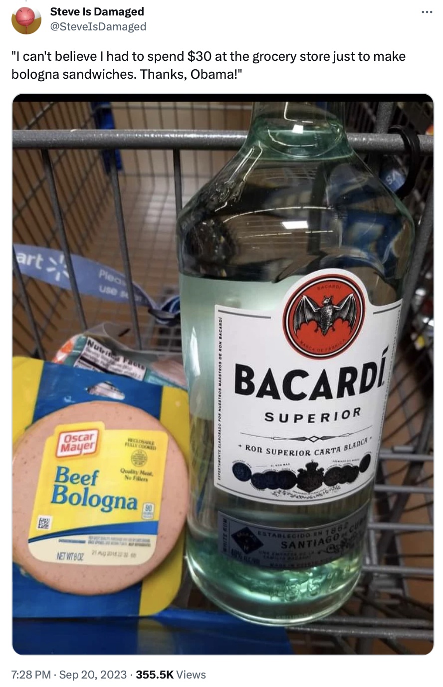 a bottle of alcohol in a shopping cart