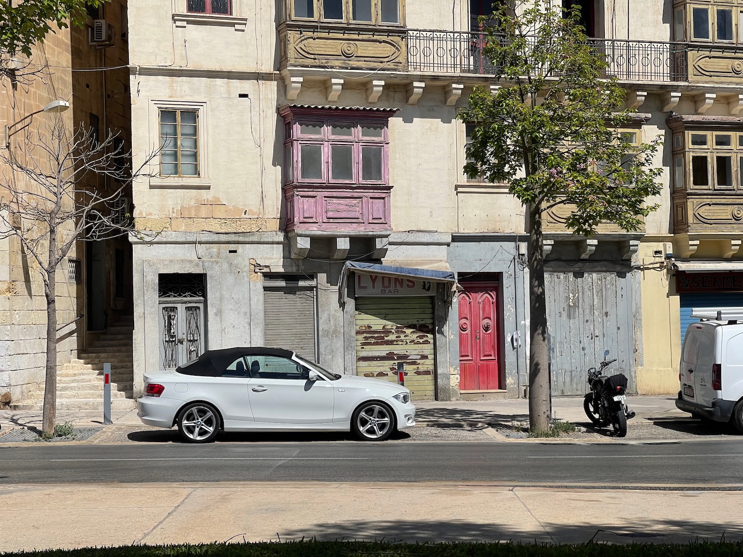 a car parked on the side of a road