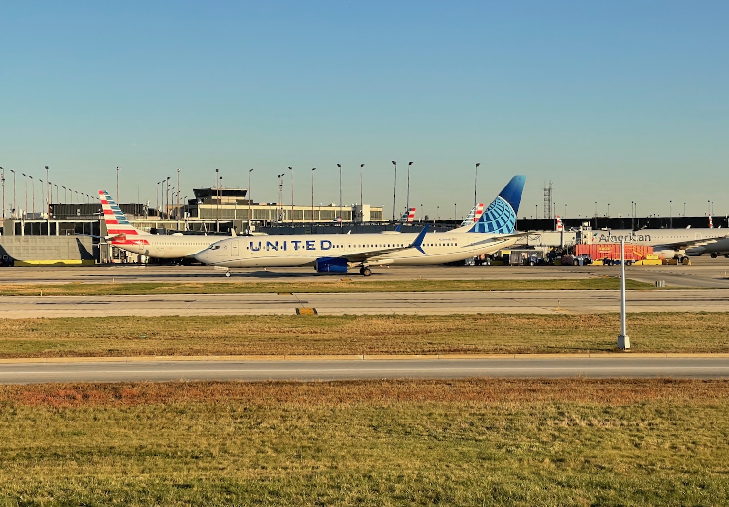 airplanes on the runway