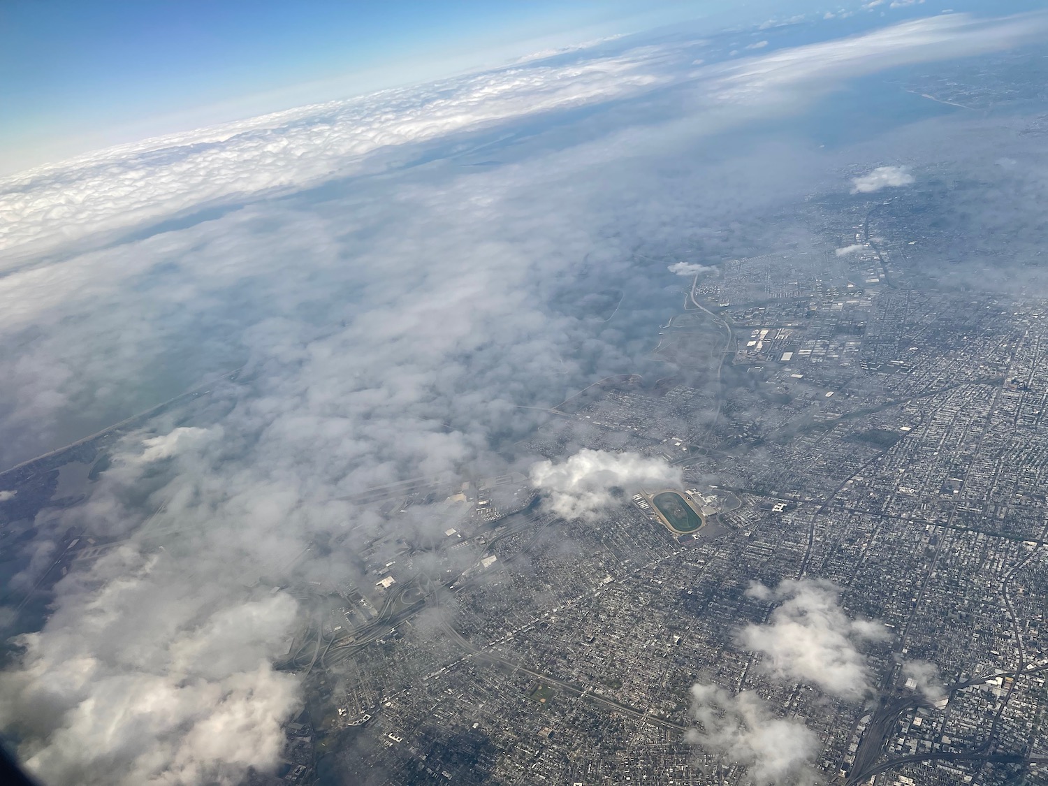 aerial view of a city from the sky