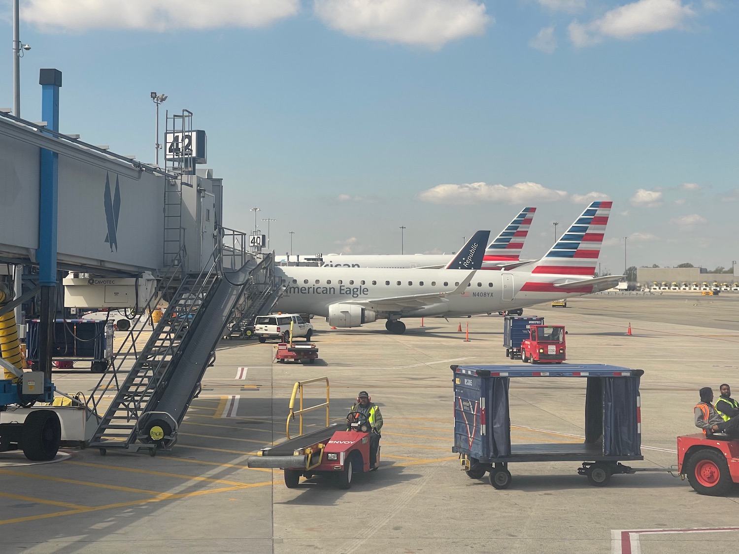 a plane parked at an airport