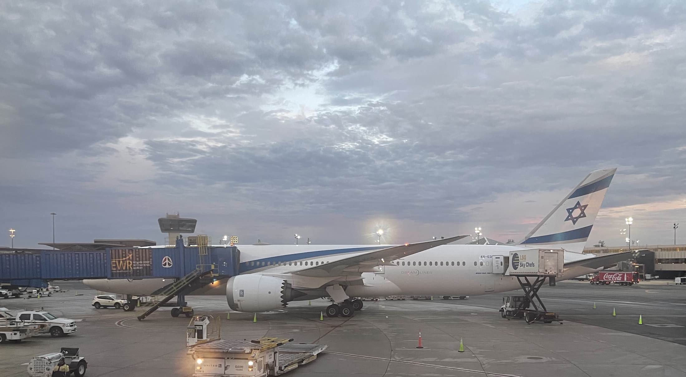 a plane parked at an airport