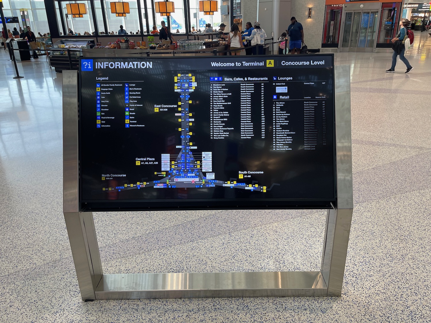 a large screen with information on it
