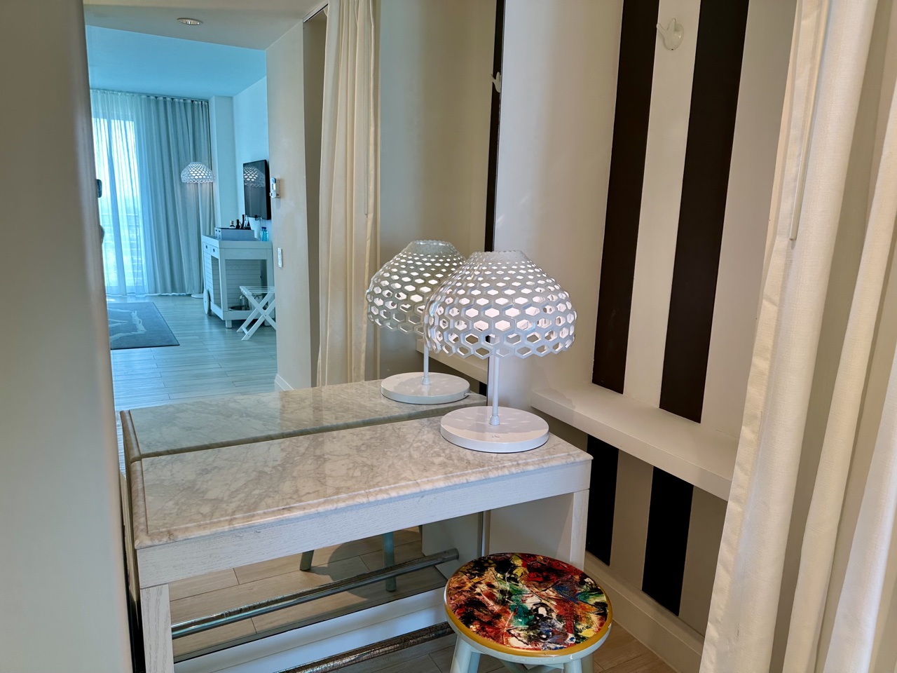 SLS Baha Mar two bedroom suite makeup table