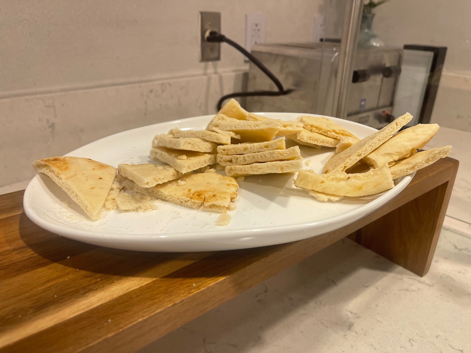 a plate of food on a counter