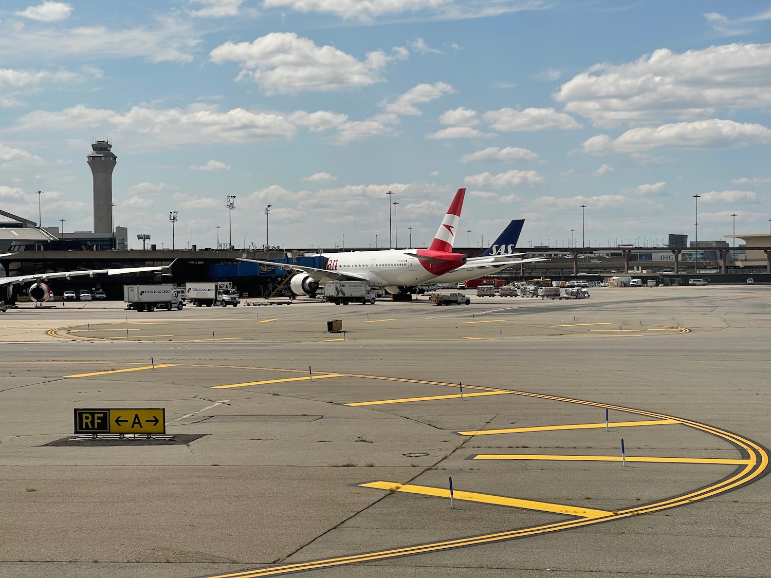 an airplane on the runway