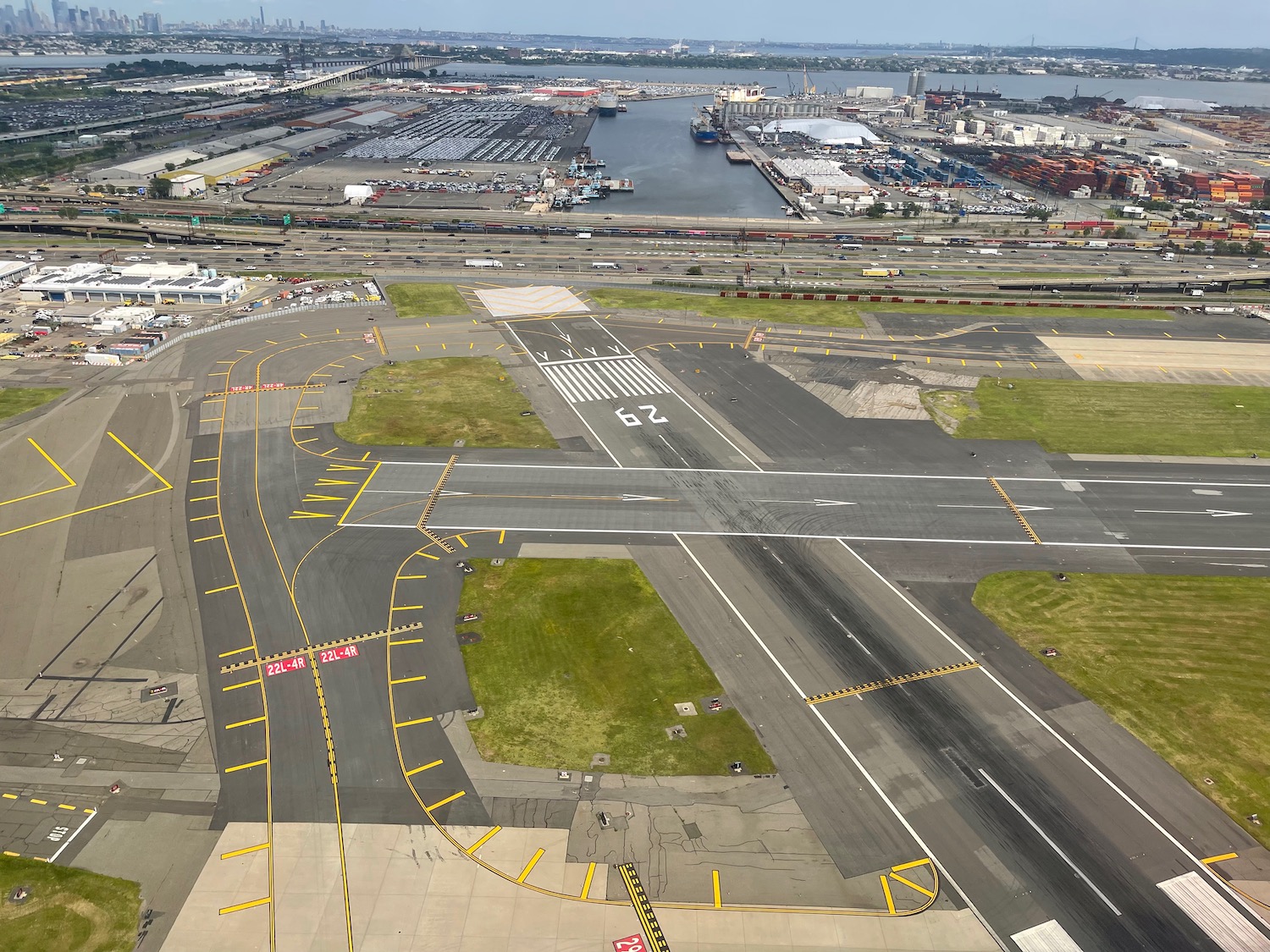 an aerial view of an airport