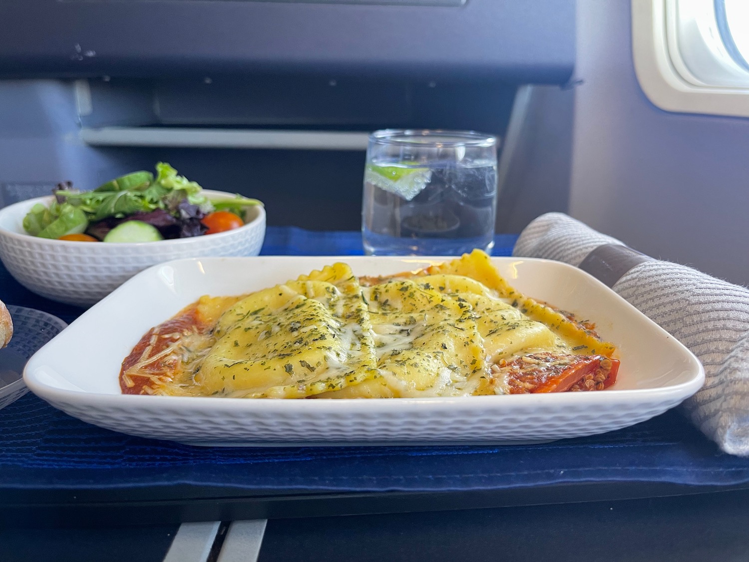 food on a plate on a tray