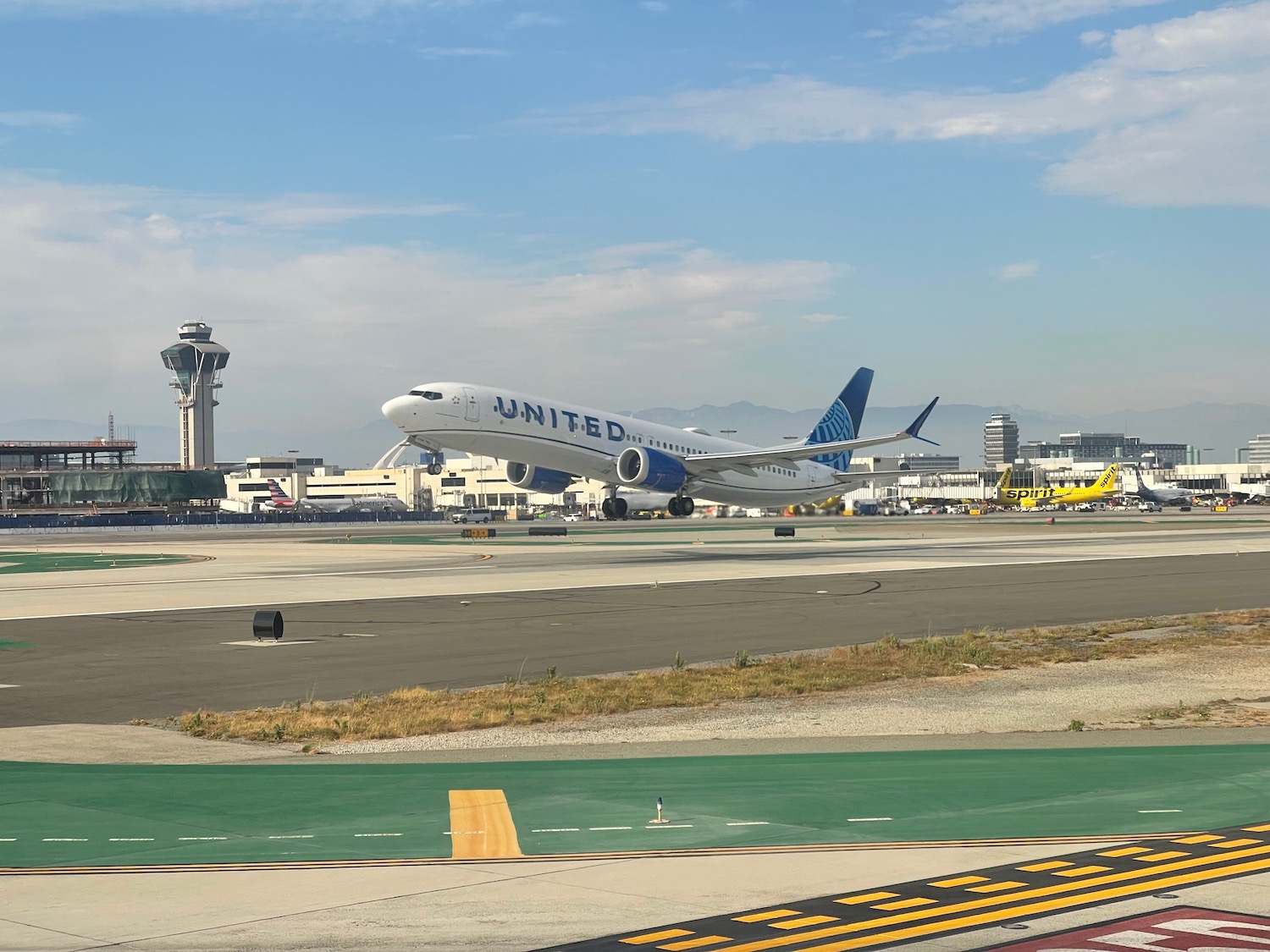 a plane on the runway