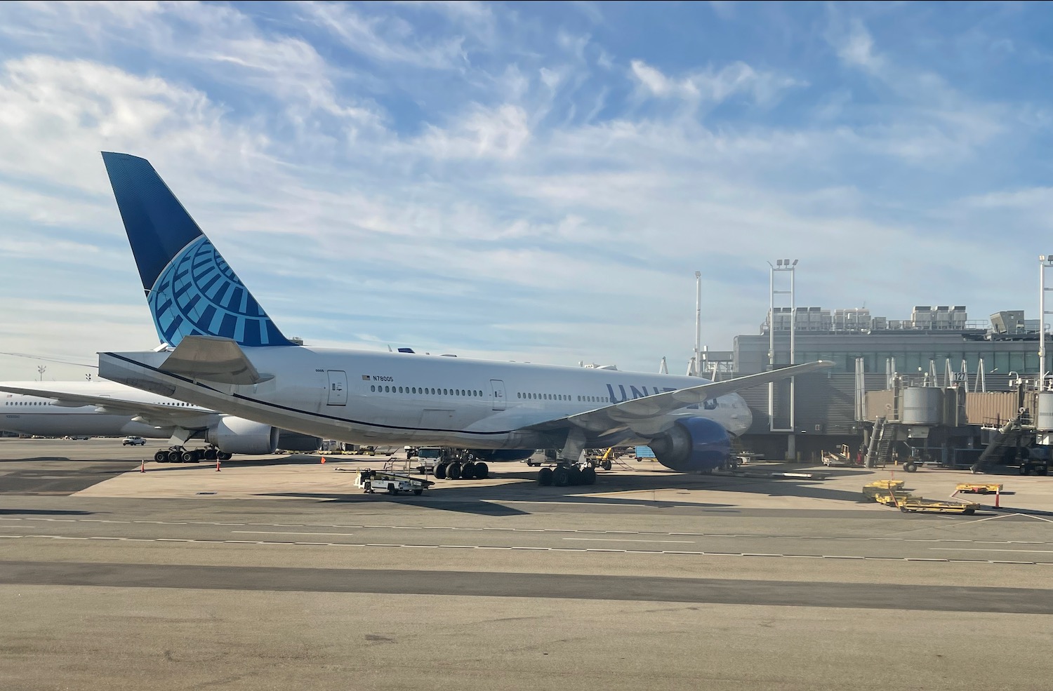 a large airplane parked at an airport