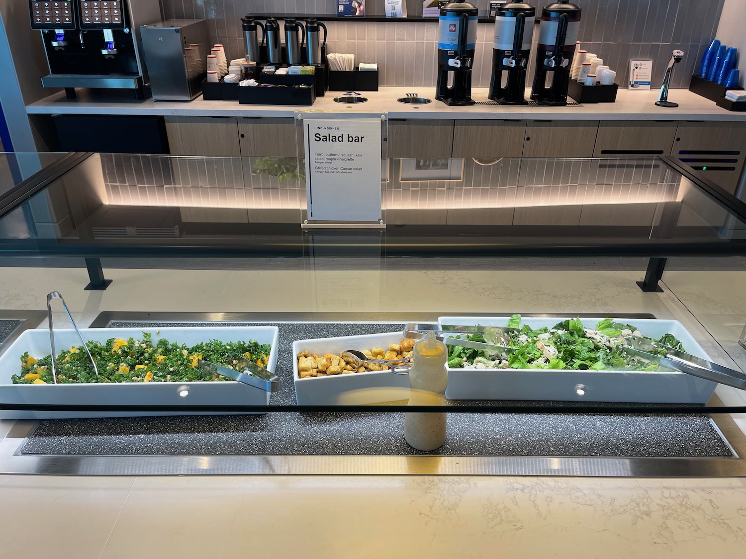 salads in a buffet at a restaurant