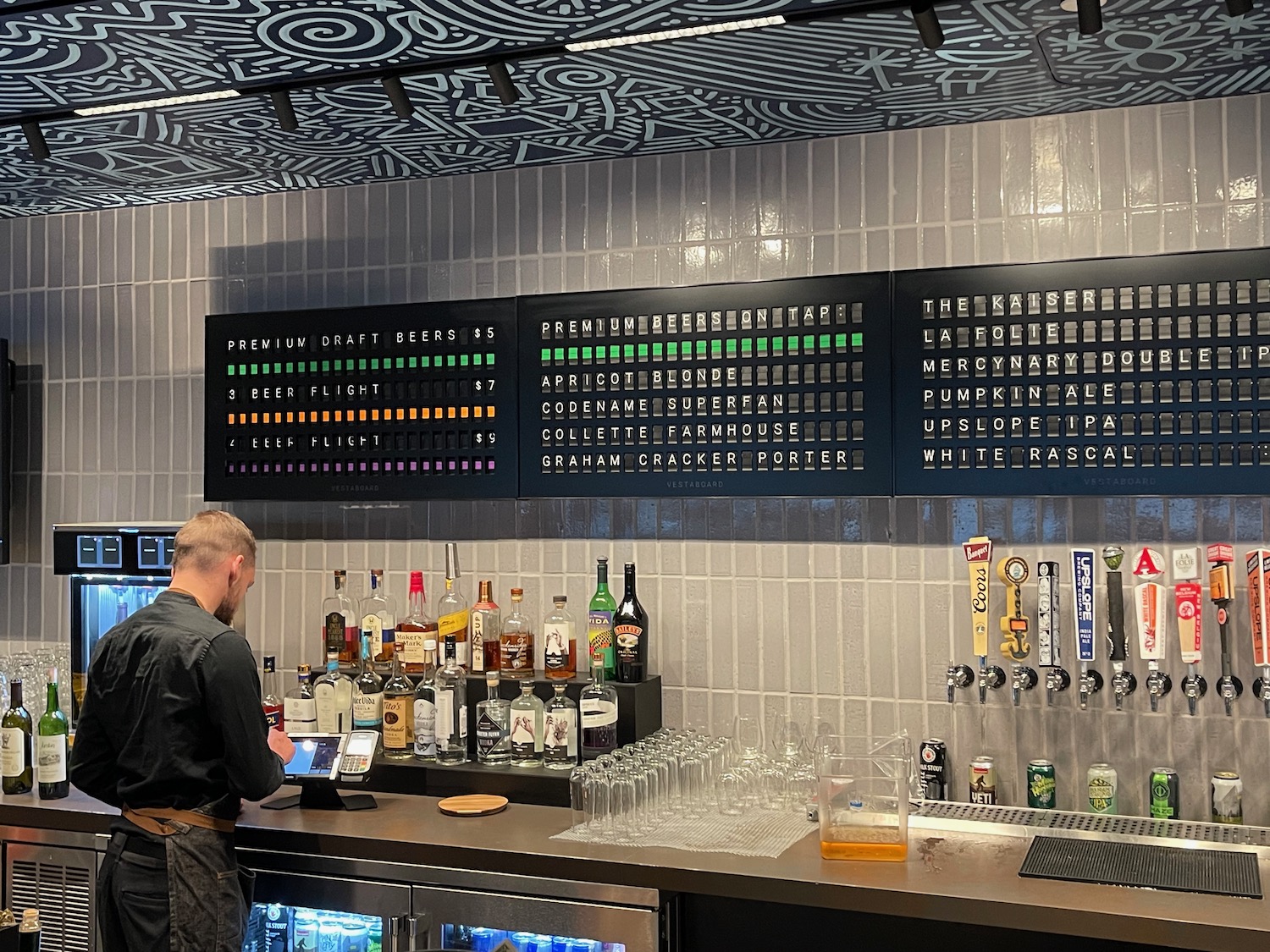 a man standing at a bar