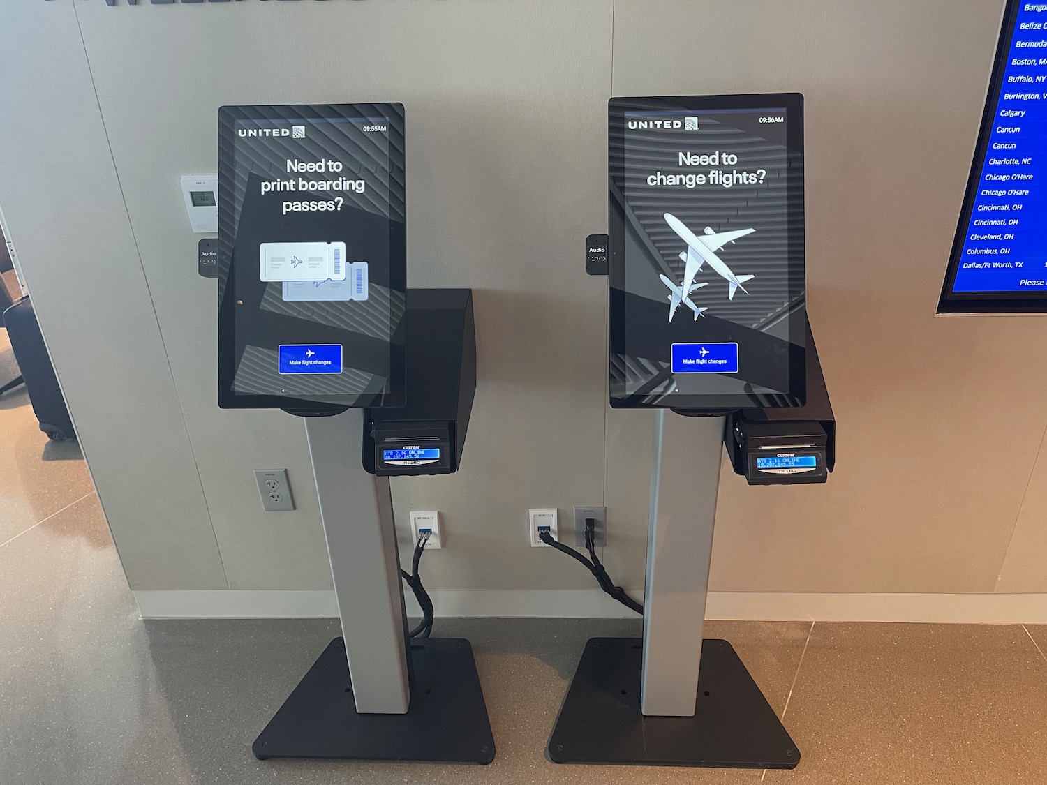 a two electronic kiosks