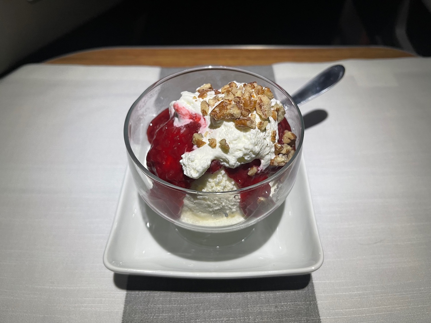 a bowl of ice cream with a spoon