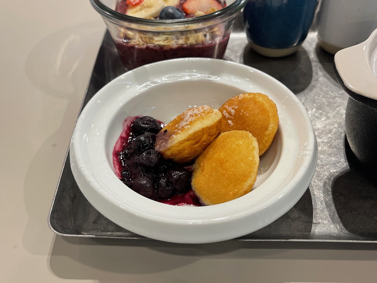 a bowl of food on a tray