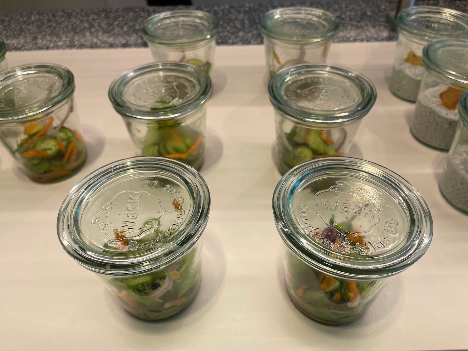 a group of jars of food