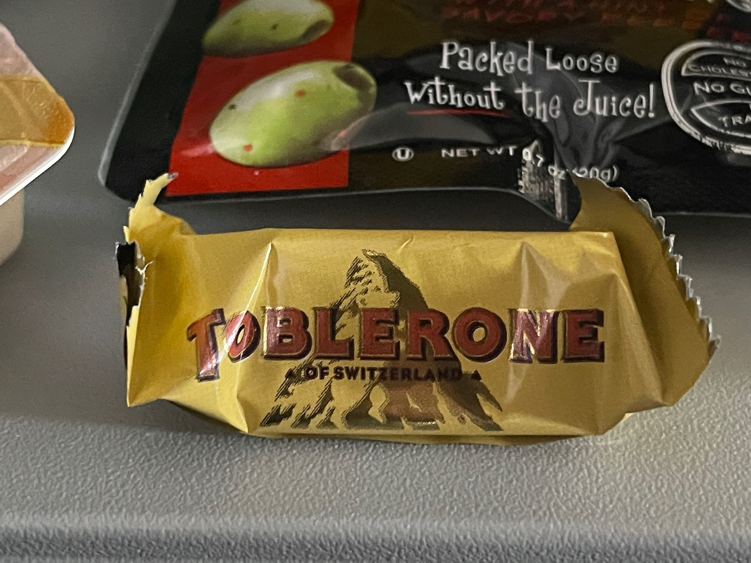 a package of food on a counter