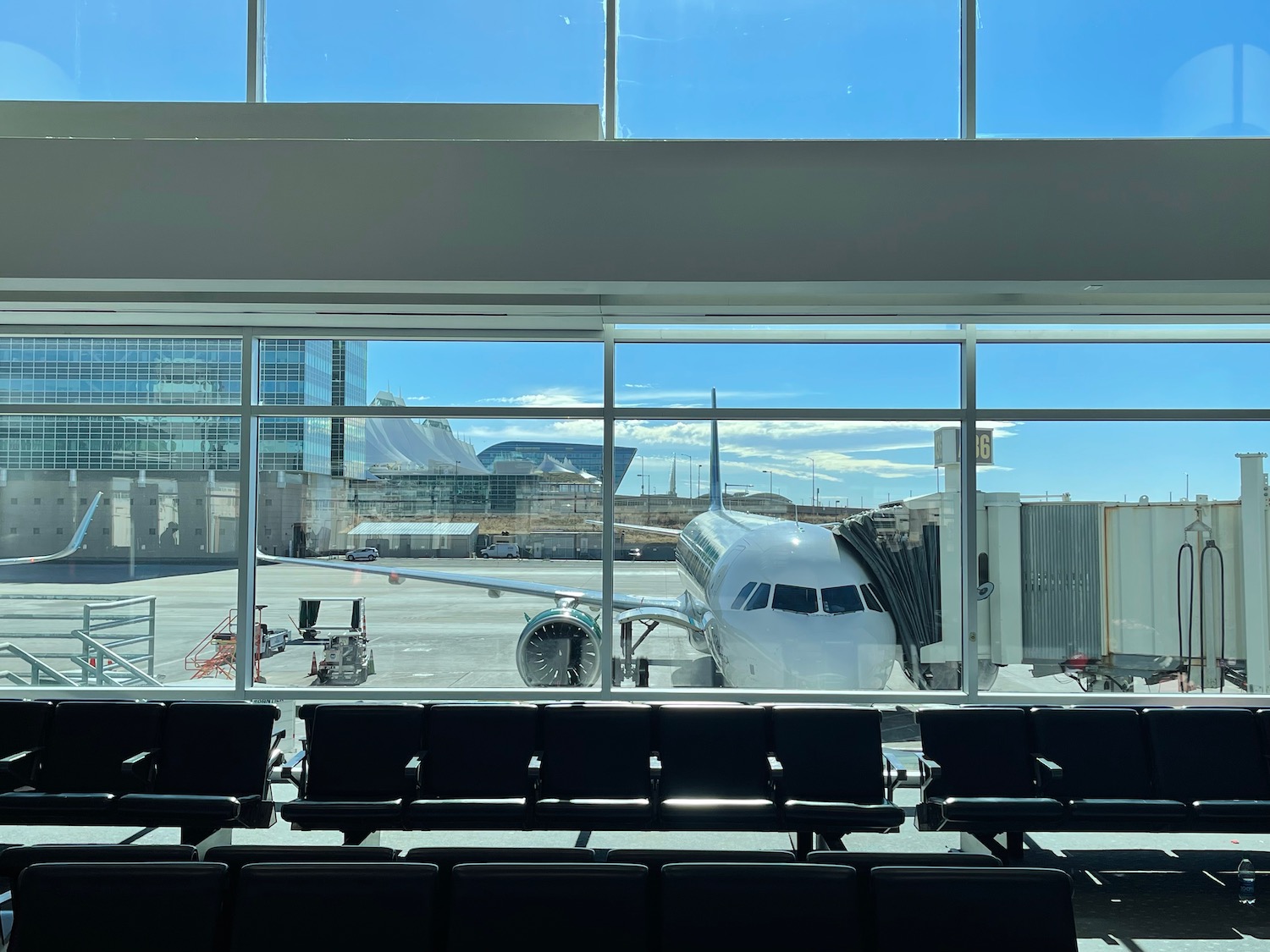an airplane in an airport