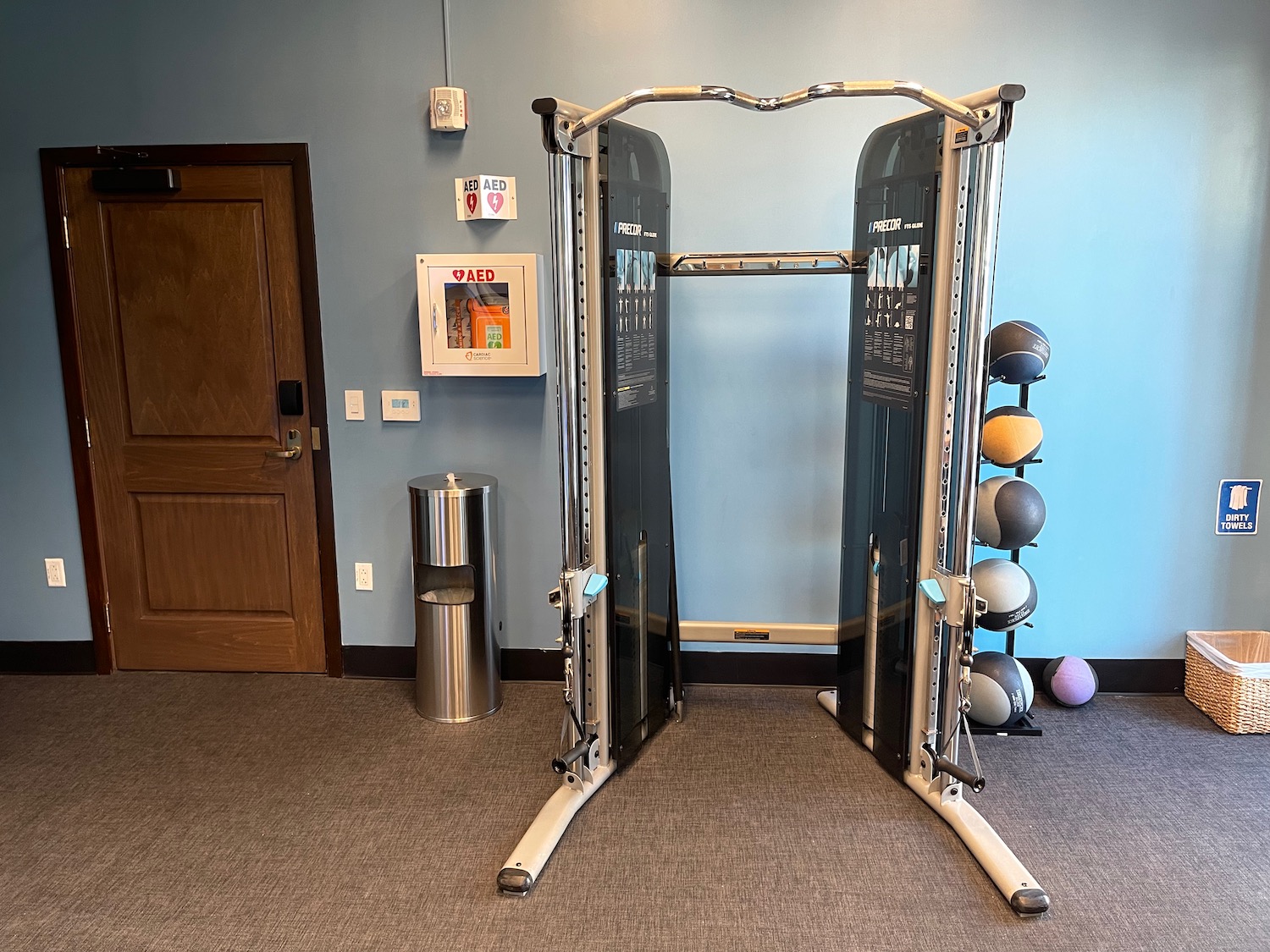 a gym equipment in a room