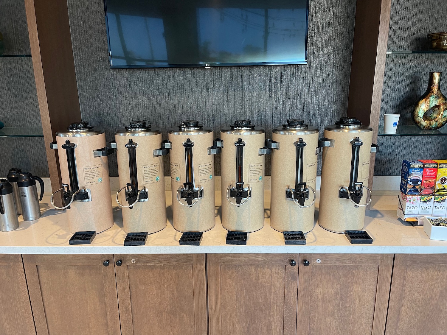 a group of coffee machines on a counter