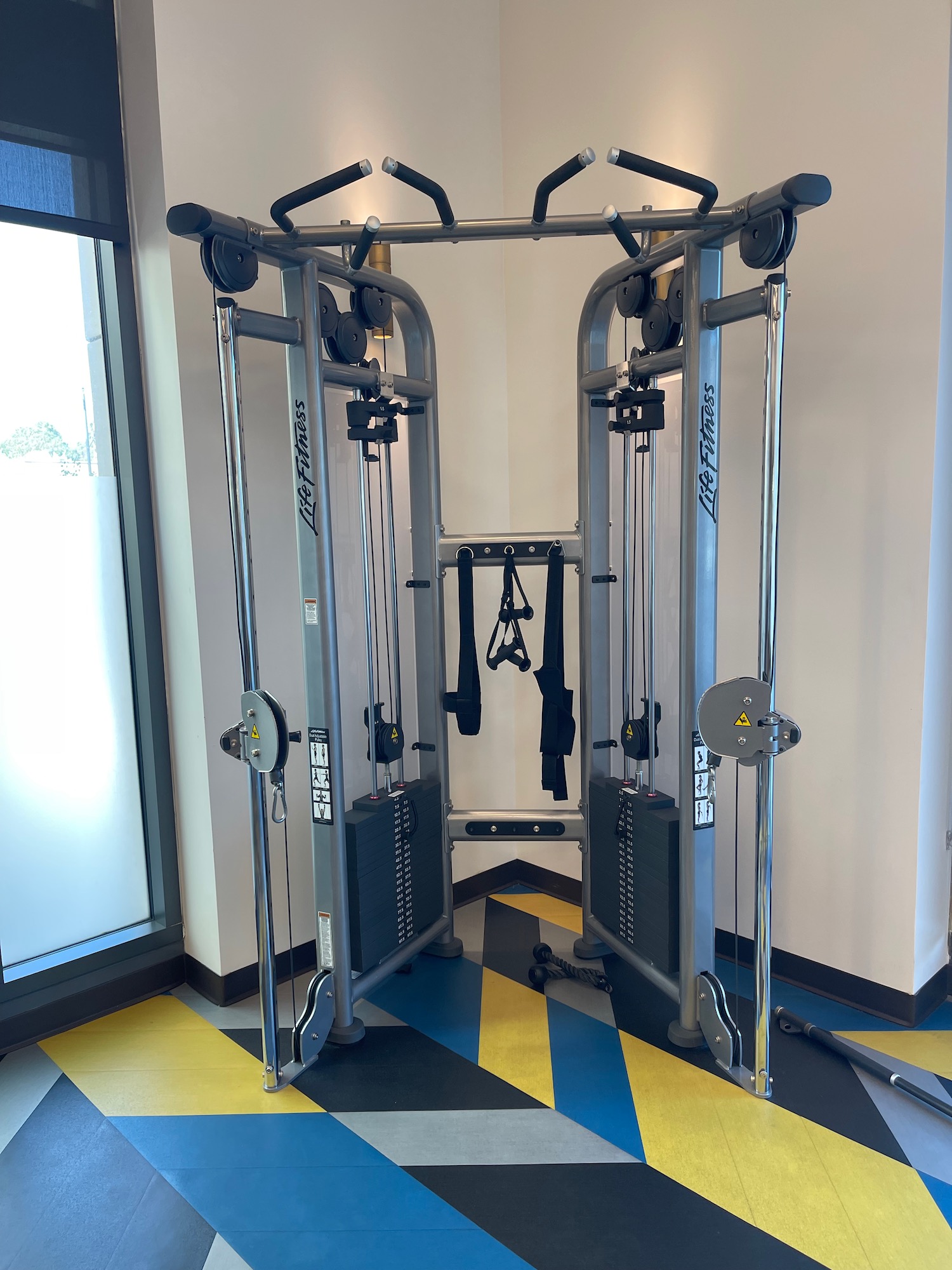 a gym equipment in a room