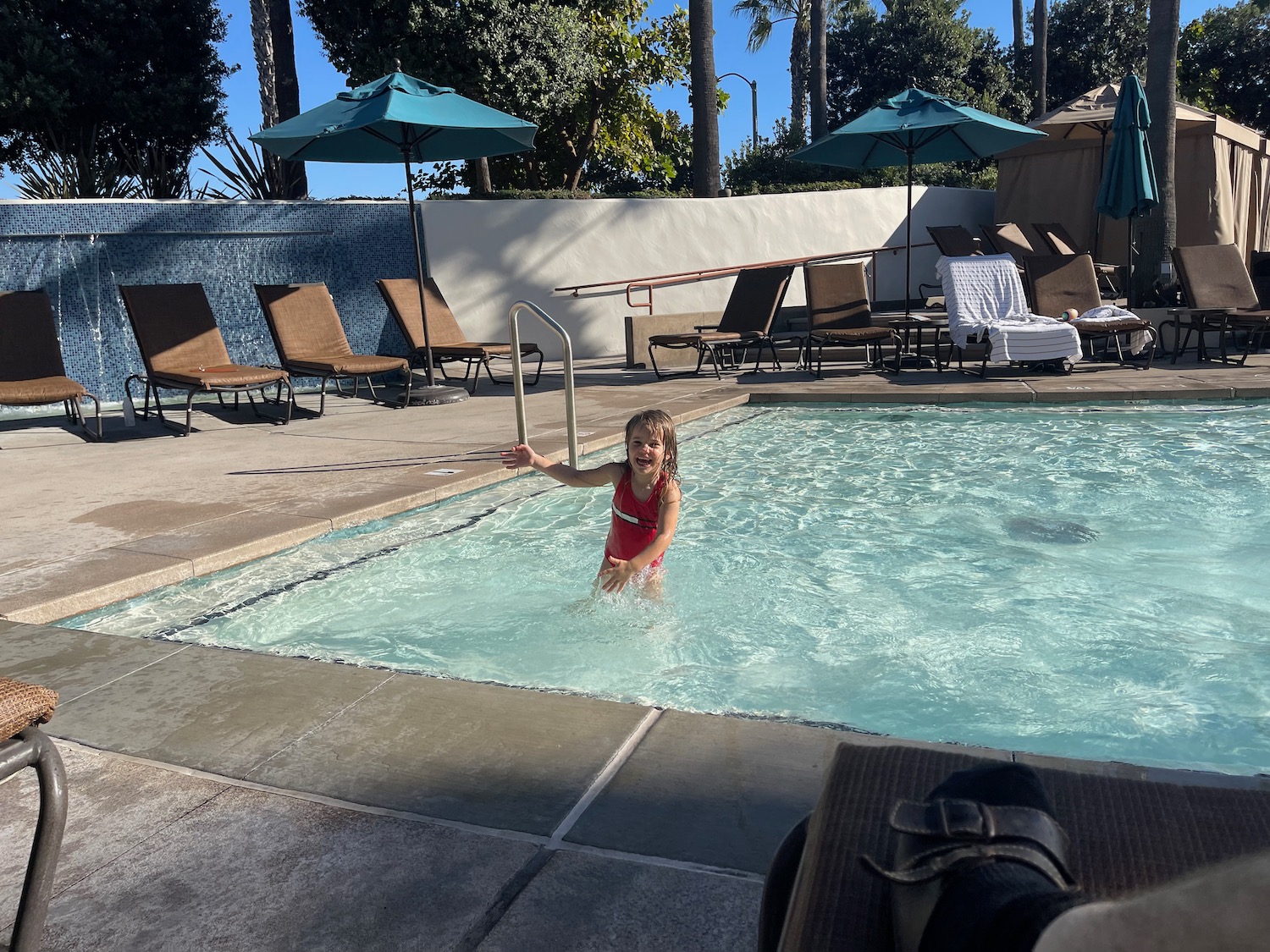 a girl in a pool