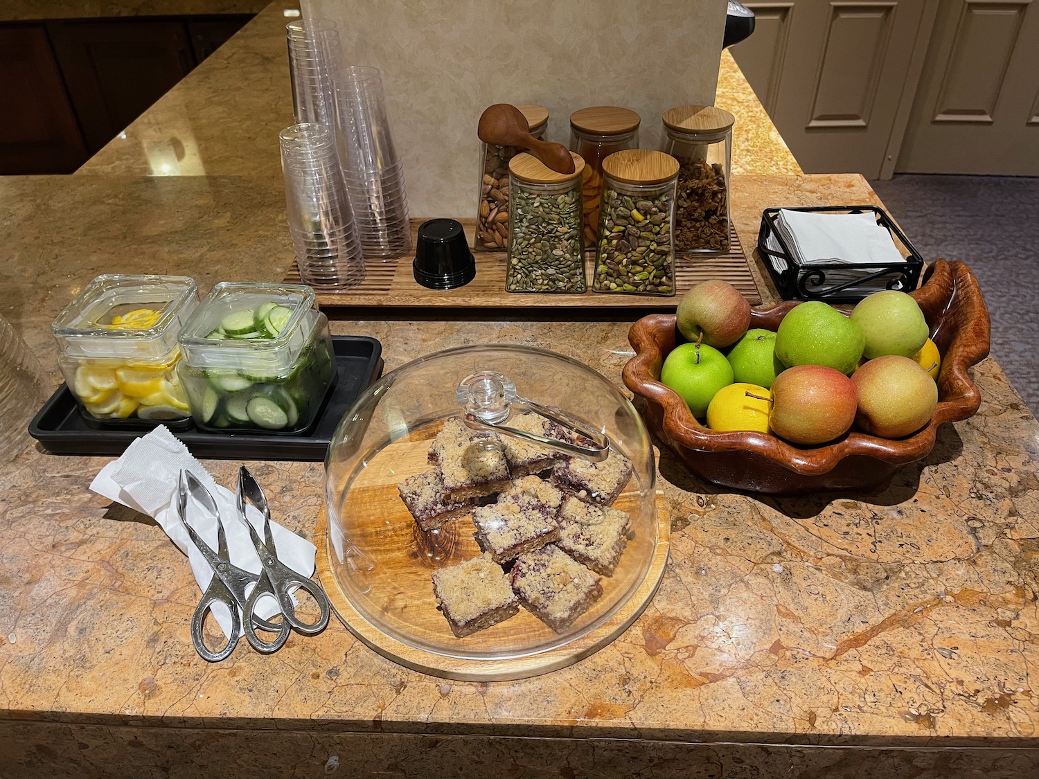 a table with food on it