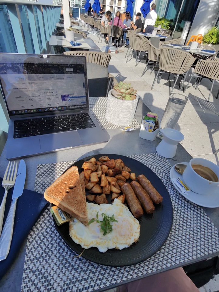 Kimpton Epic hotel miami breakfast eggs