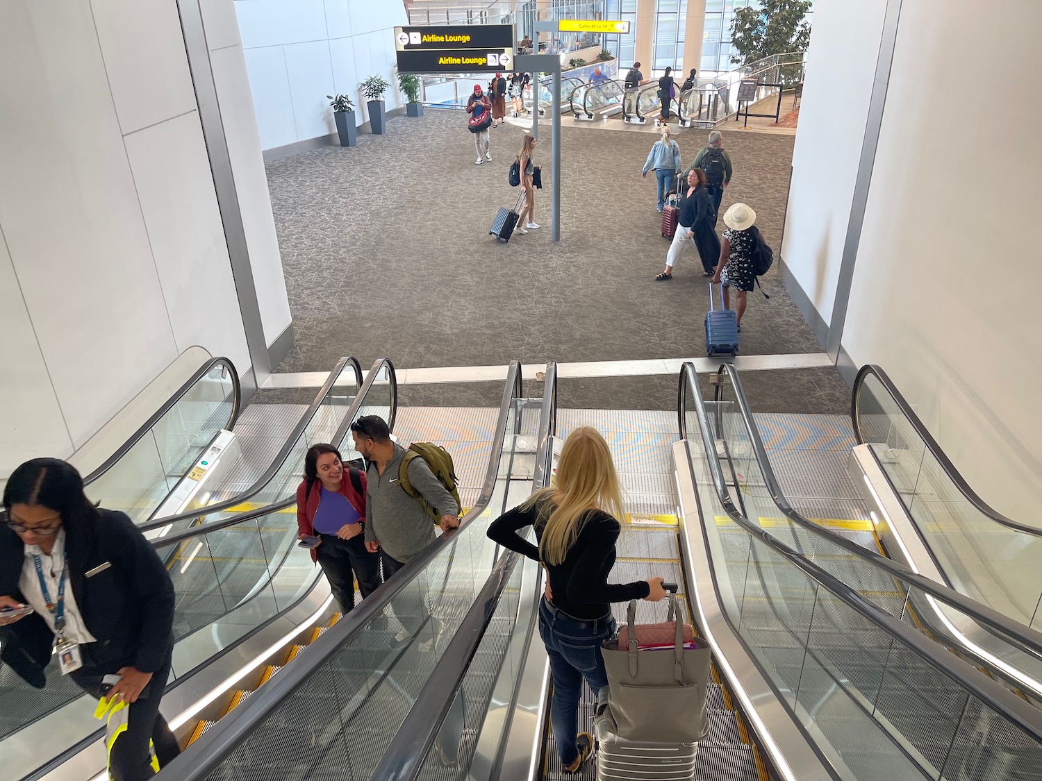 people on an escalator