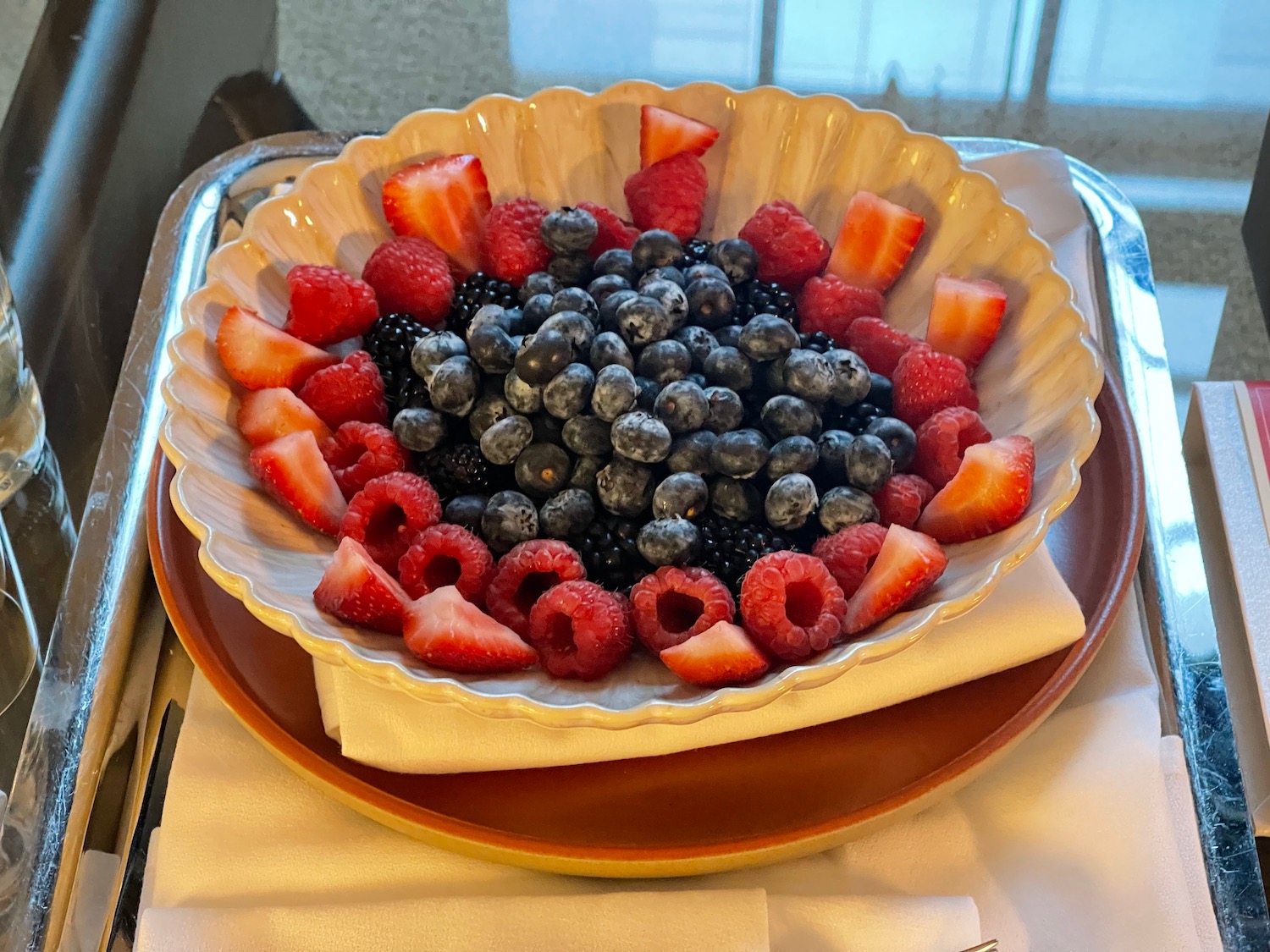 a bowl of berries on a plate
