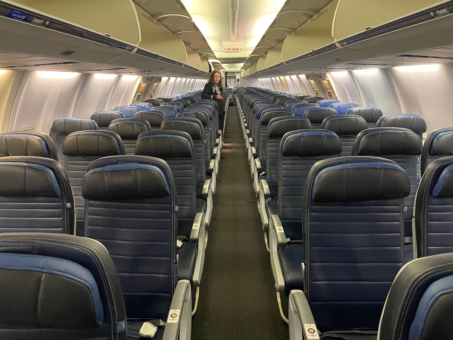 an airplane with rows of seats