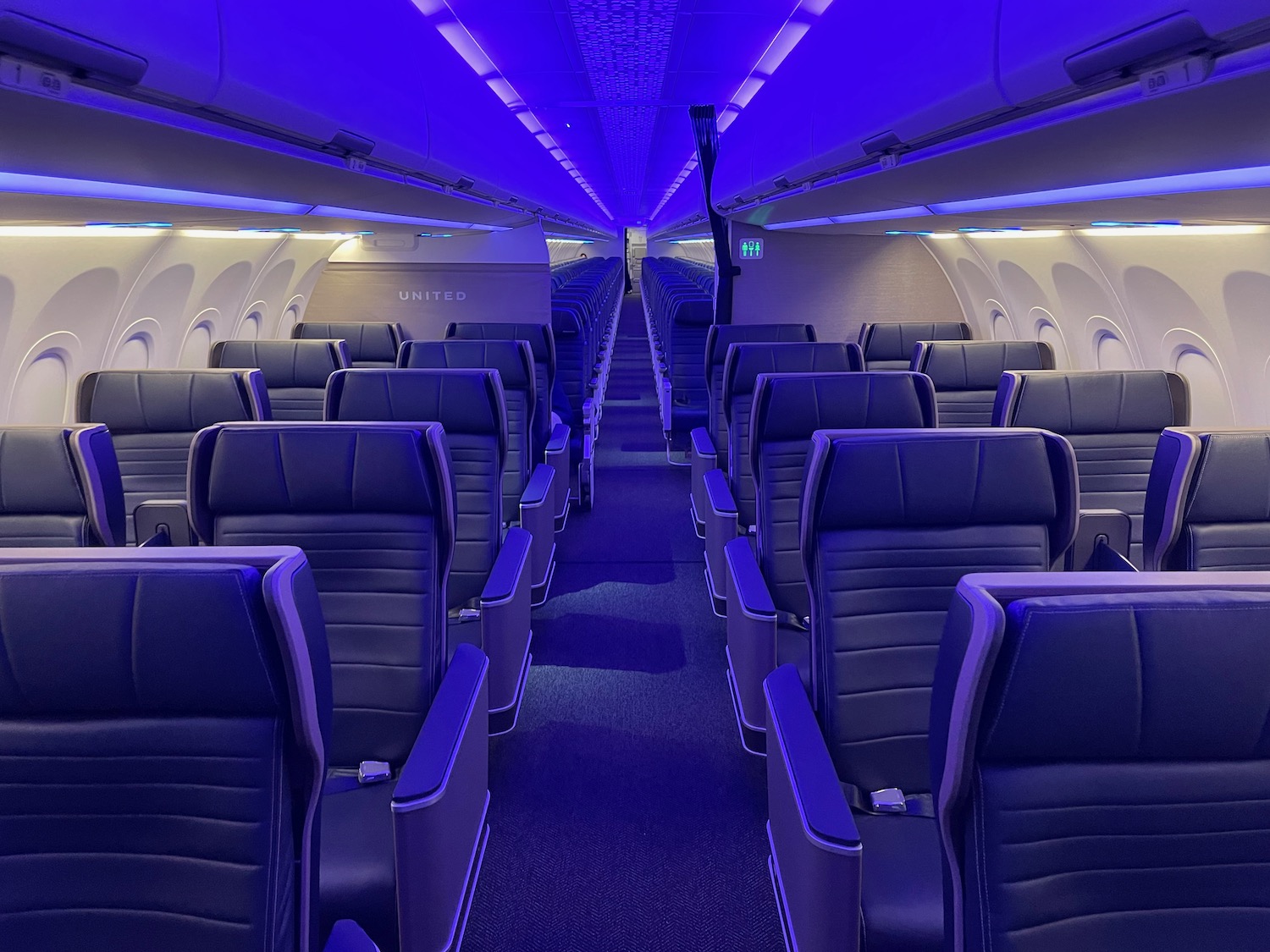 a row of seats in an airplane