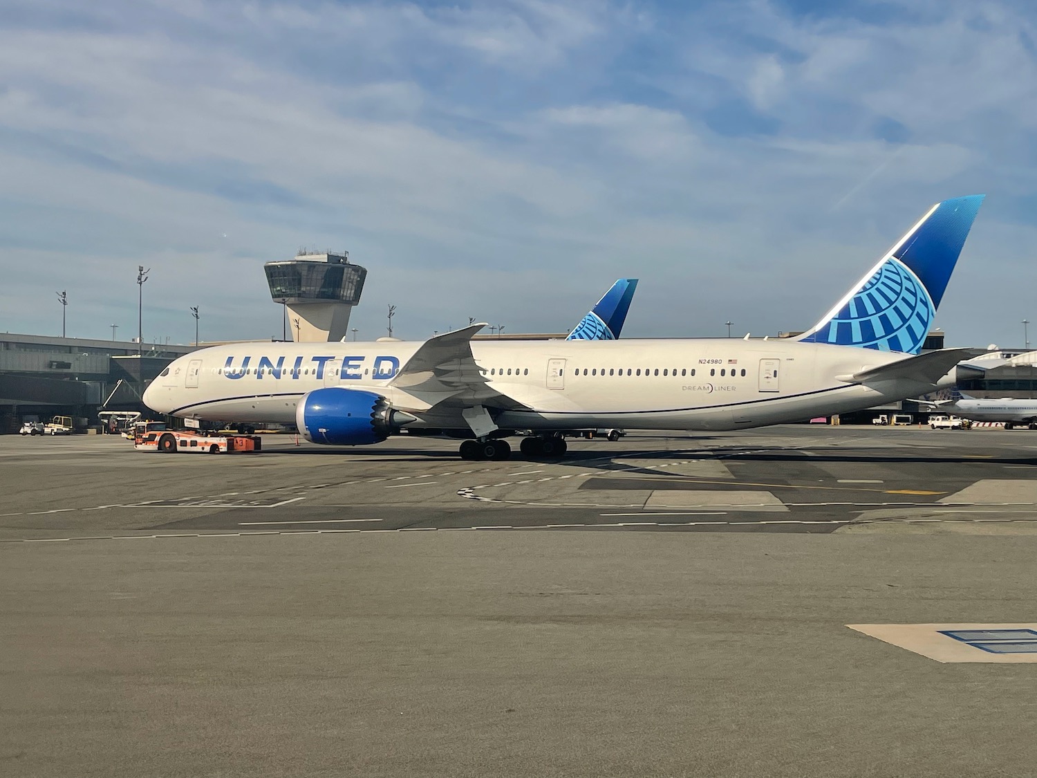 a plane on the runway