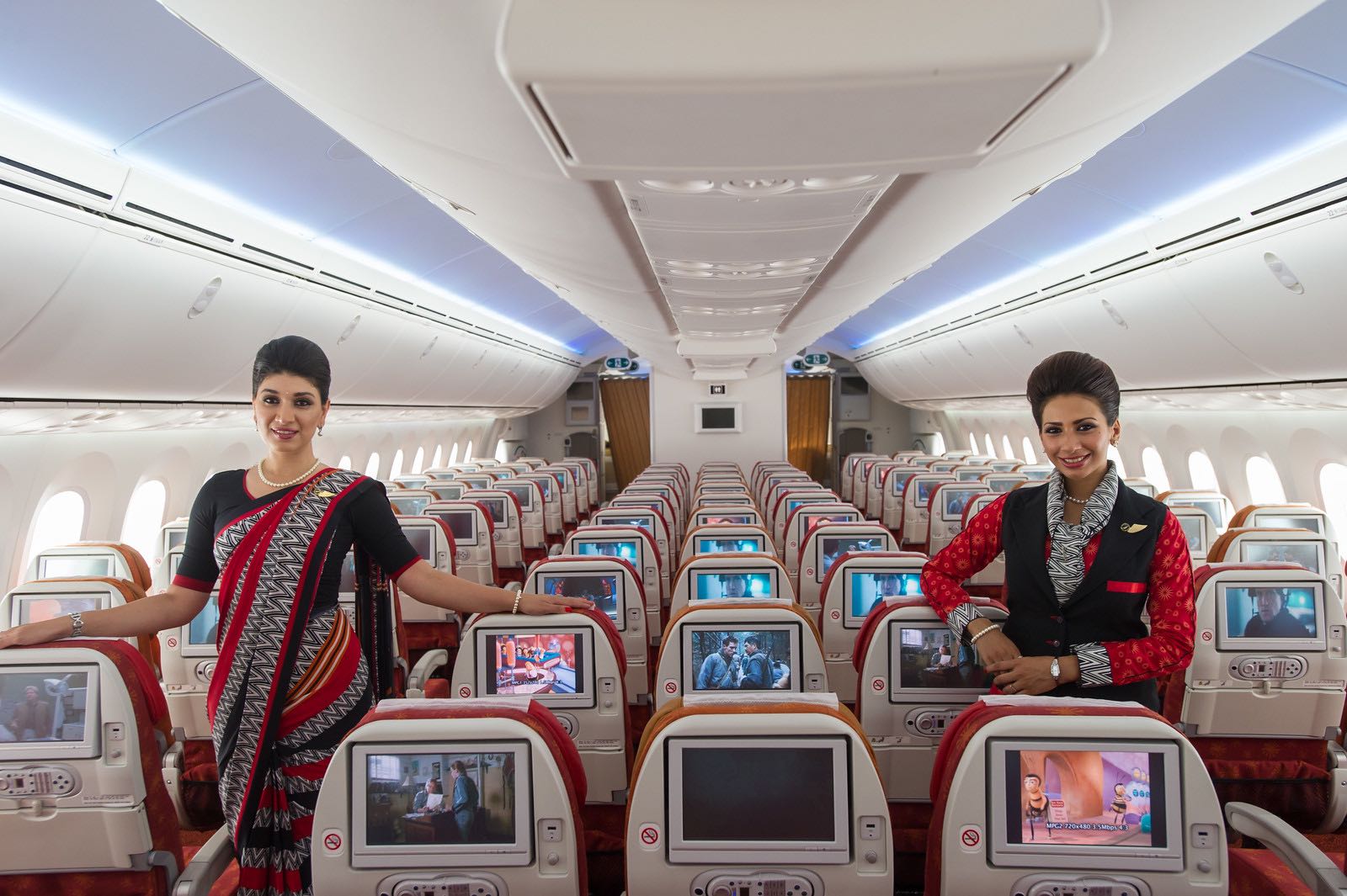 two women in a plane