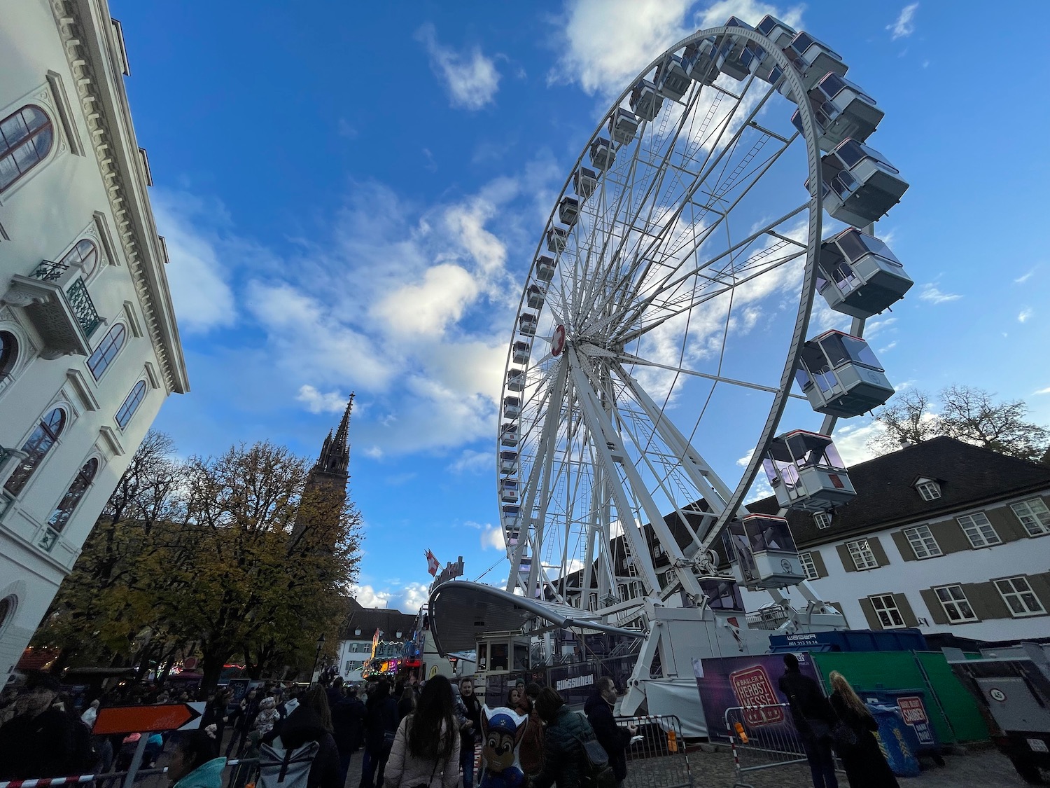 a ferris wheel in a city